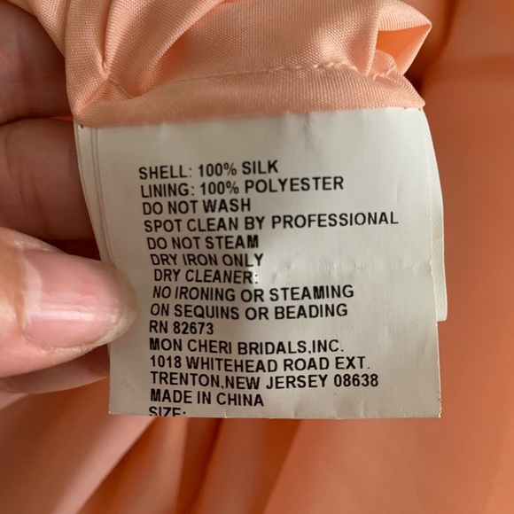 Capri vintage y2k asymmetrical Peach 100 % silk maxi beaded fairy dress - Picture 4 of 5